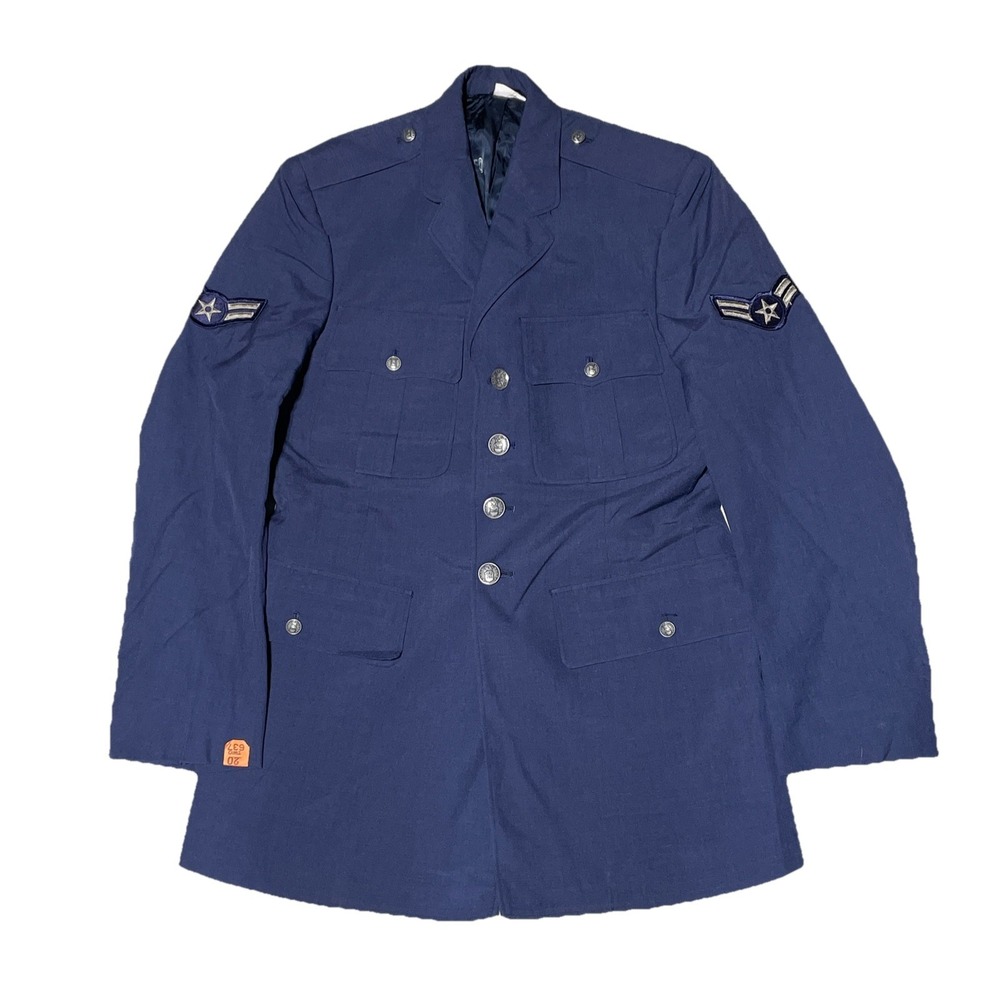US Air Force Dress Blue Service Jacket Coat Military USAF 40L Vintage Dress